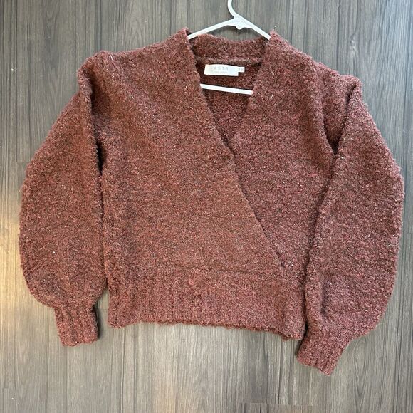 Astr The Label Womens Pullover Sweater Brown Long Sleeve Bishop Stretch Size XS - Picture 4 of 11